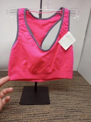Sujetador de chándal Hanes B0820 sin costuras sin aros talla mediana rosa nuevo con etiquetas Foto 1 de 4