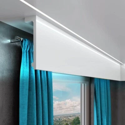 Gardinenblende Blende Gardinenschie Weiß 15x4,2 cm MK-15 Modern Wasserfest 100cm - Bild 1 von 4