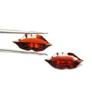5,30 CTS AFFASCINANTE 2 PZ A FORMA DI LABBRA GRANATO NATURALE PIETRA PREZIOSA $NR! - Foto 1 di 2