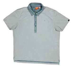 Puma Golf Men's Polo Shirt Size XL Grey Patterned Stretch Active Wear Puma Way 1 - Foto 1 di 11