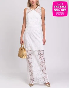 RRP€730 DIANE VON FURSTENBERG Tulle Overlay Wedding Gown Size US 4 S Embroidered - Imagen 1 de 8