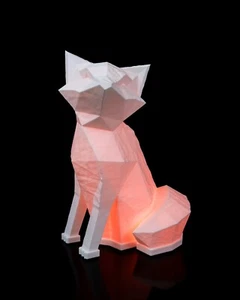 Custom 3D printed fox table lamp with muti coloured led lighting with remote - Picture 1 of 6