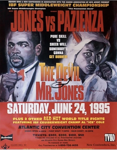 Vintage Original Roy Jones Jr. vs. Vinny Pazienza Boxing Fight Poster Cover