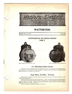 Western Electric Co. Bulletin #9615, Wattmeters, 1909-1913 - Picture 1 of 2
