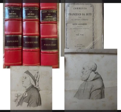 DANTE-DIVINA COMMEDIA-3 VOL.comento di FRANCESCO DA BUTI-ED.NISTRI  PISA 1860-62 - Immagine 1 di 4