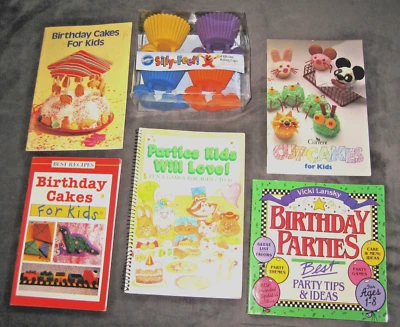 Kids Birthday Party Lot (5) BOOKS & SILLY FEET Cupcake Baking Cups Ideas/Recipes - Image 1 of 4