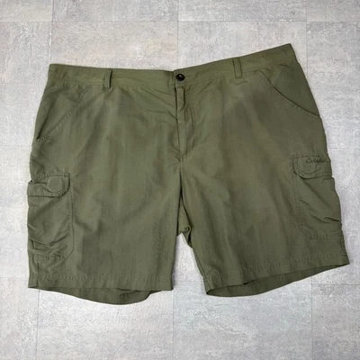 Shorts de caminhada Cabela's verde oliva utilitário carga masculino tamanho 46 frente plana cintura alta - Imagem 1 de 4