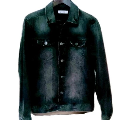 All Saints  100% Cotton Men's Size Small Grey Faded Distressed Denim Jacket  - Image 1 of 4