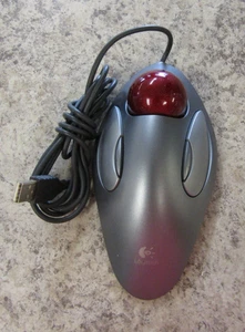 Logitech T-BC21 Optical Trackman Marble USB Mouse Srebrna Ergonomiczna - Testowana - Zdjęcie 1 z 6