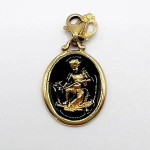 Tagliamonte 14k Yellow Gold Charm Pendant Enamel Italy 2.1 Grams Signed - Picture 1 of 8
