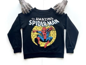 Marvel Spiderman Vtg Retro Style Comic Sweatshirt Black Sz S Spider-Man Sweater - Bild 1 von 20