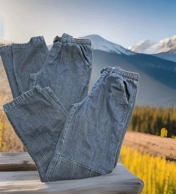 Lands' End Talla 16 Jeans Niños Lote 2 Pull On Refuerce Rodillas Denim Cintura Ajustable Foto 1 de 4