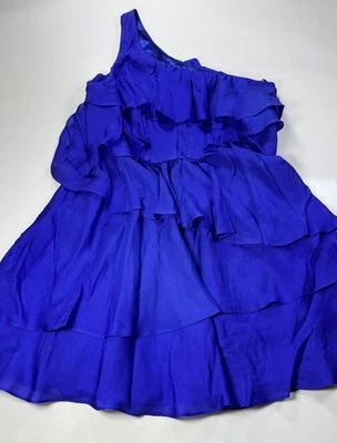 Vestido midi con volantes de seda Jay Godfrey 8 declaración de cóctel lujo opulento Foto 1 de 4