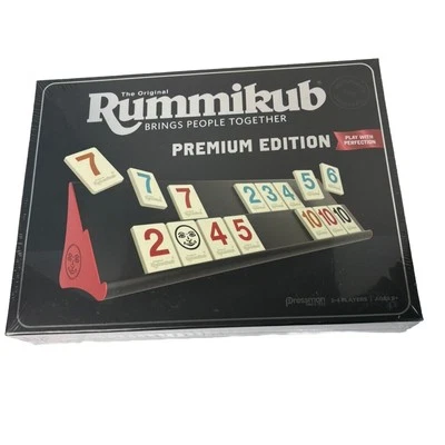 Rummikub Premium Edition with Racks & Storage Bag Large Number Tiles Sealed New - Image 1 of 3