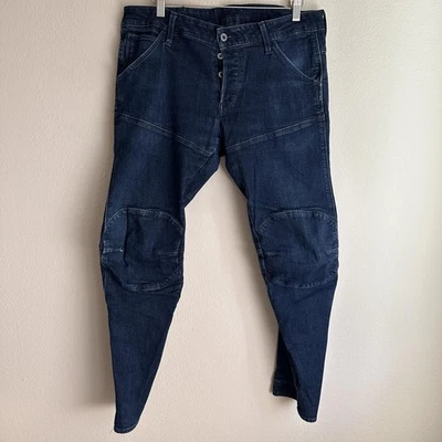 G-Star RAW Jeans Mens 33x30 5620 Deconstructed 3D Low Tapered Blue Denim Moto - Image 1 of 4