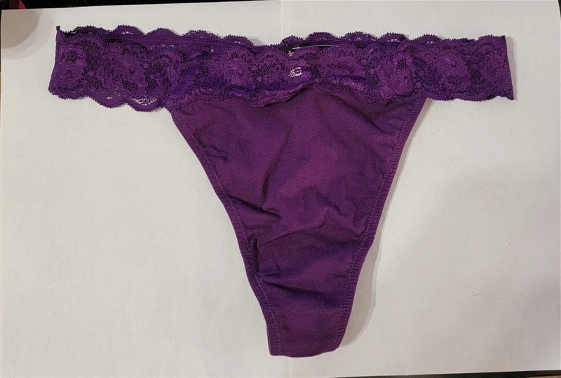 NUEVO Cosabella Plus 3X Hanna Tanga de Encaje y Algodón Ropa Interior 1pr Dk Púrpura #84797 Foto 1 de 1