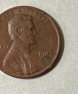 1987 D Lincoln Memorial Cent D/D RPM Error Coin - Picture 1 of 4