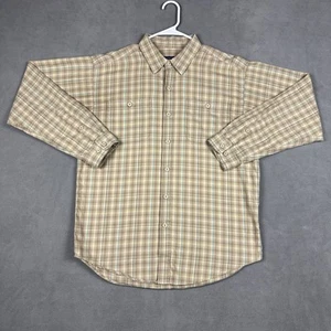 Patagonia Pima Cotton Shirt Mens Small Brown/Beige Plaid Button Up 53836 EUC - Picture 1 of 11
