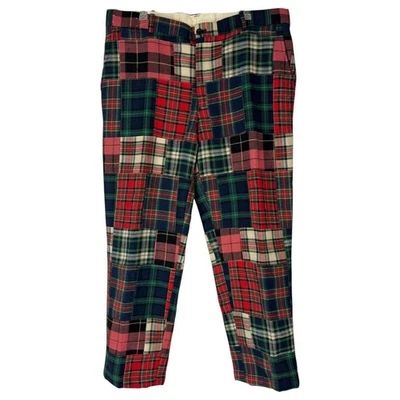 Pantalones Ralph Lauren 36 Para Hombre Lana Vintage Cuadros Patchwork Pantalones Foto 1 de 4