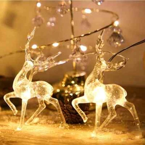 1.5m LED Sika Deer Light String Christmas Elk-shaped Oranments Xmas Tree - Picture 1 of 3