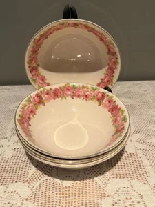Royal Doulton Raby Roses Set Of 4 Soup / Cereal / Sweet Bowls - Collectable - Gc - Picture 1 of 1