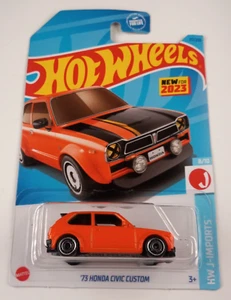 2023 Hot Wheels '73 Honda Civic Custom Orange J-Imports - Picture 1 of 2