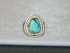 Signed PL ~ Vintage Southwestern Feather Turquoise Ring Sterling Size 7.5