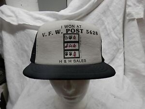 trucker hat baseball cap VFW pull tabs H&H sales post5628 vintage snap back rare