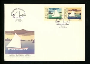 Postal History Portugal Azores FDC #354-355 boats sailing ships 1985 - Picture 1 of 2