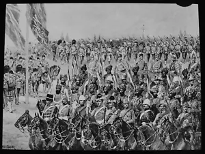 WW1 SONS OF THE EMPIRE Magic Lantern Slide SOLDIERS CAVALRY - Picture 1 of 3