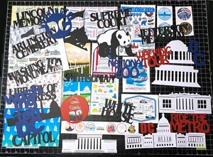 ¡Kit de álbum de recortes de WASHINGTON DC! Papel Project Life, troquelados, Capitolio, monumentos - Imagen 1 de 1