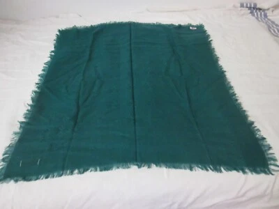 Bufanda acrílica tejida vintage verde oscuro Cashmilon hecha en París 27" x 30" Foto 1 de 4