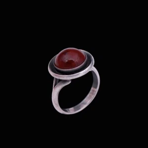 N.E. From - Denmark. Sterling Silver Ring with Amber. - Picture 1 of 3