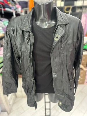 GENÉRICO Chaqueta De Piel Verdadera Usada Hombre Talla 62 Negra LLV24 - Imagen 1 de 4