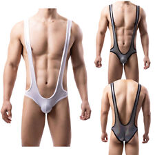 Mens Underwear Thong Bodysuit Sport Jumpsuit Backless Clubwear Role Play Sexy