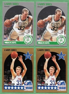 1990-91 Hoops Larry Bird Set of 4 cards in Near Mint to MINT Condition - Picture 1 of 2