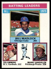 1976 Topps Bill Madlock/Ted Simmons/Manny Sanguillen  EX-MINT Chicago Cubs/St.