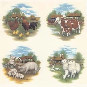 Calcomanías de cerámica sobreesmaltada de animales de granja - Imagen 1 de 1
