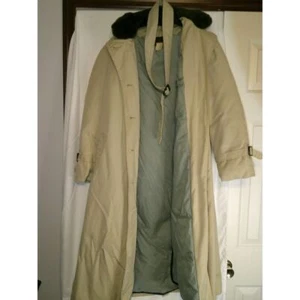 Eddie Bauer Vintage 60/70's Winter Trench Coat with Fur Collar and Down Liner - Picture 1 of 3