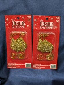 2-NNIP Hobby Lobby The Christmas Shoppe Fantasia Oro Metallo Ornamento Ganci 8 Ganci - Foto 1 di 6