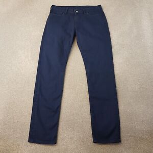 Armani Mens Jeans 32x32 Blue J06 Regular Straight Denim Trousers Zip W32 L32