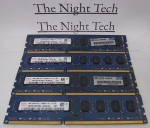 Hynix 16GB 4x4GB DDR3 1333MHz DIMM Desktop Memory PC3-10600 HMT351U6CFR8C-H9 RAM - Picture 1 of 5