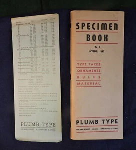 1947 Specimen Book Plumb Type 100 Pages Type Faces Ornaments Rules Material - Imagen 1 de 5