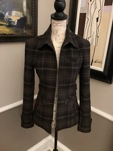 Vintage Jenne Maac Plaid Wool Fitted Fall Jacket SzP - Picture 1 of 11