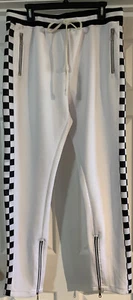 Hudson Outerwear Men’s Size 2XL White Black Checker Joggers Zip Detailed Comfort - Picture 1 of 9