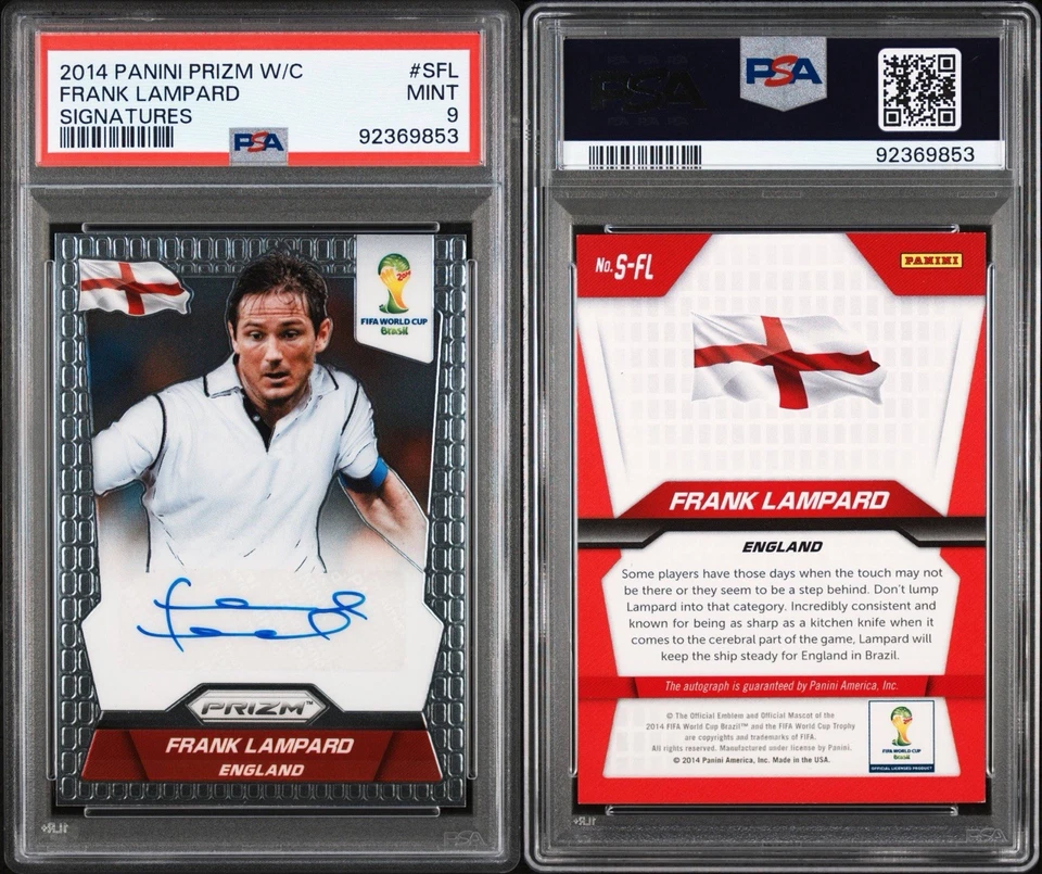 2014 Panini Prizm World Cup - Frank Lampard Signatures Auto - England PSA 9 - Image 1 of 1