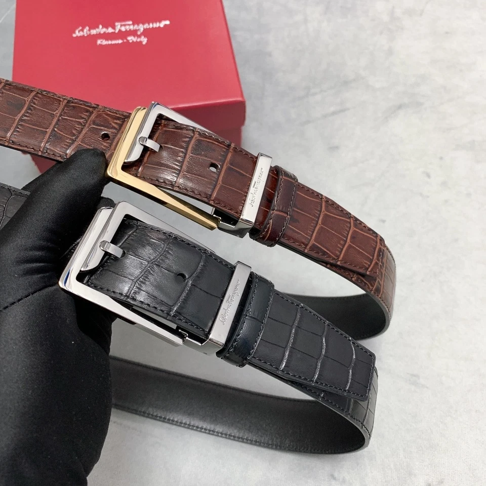 Cinturón Ferragamo Hecho a Mano Italiano Auténtico Hombre Foto 1 de 1