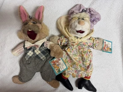 Vintage Jim Henson The Tale Of The Bunny plush Puppet Lot Father and Grandmother - Image 1 of 4