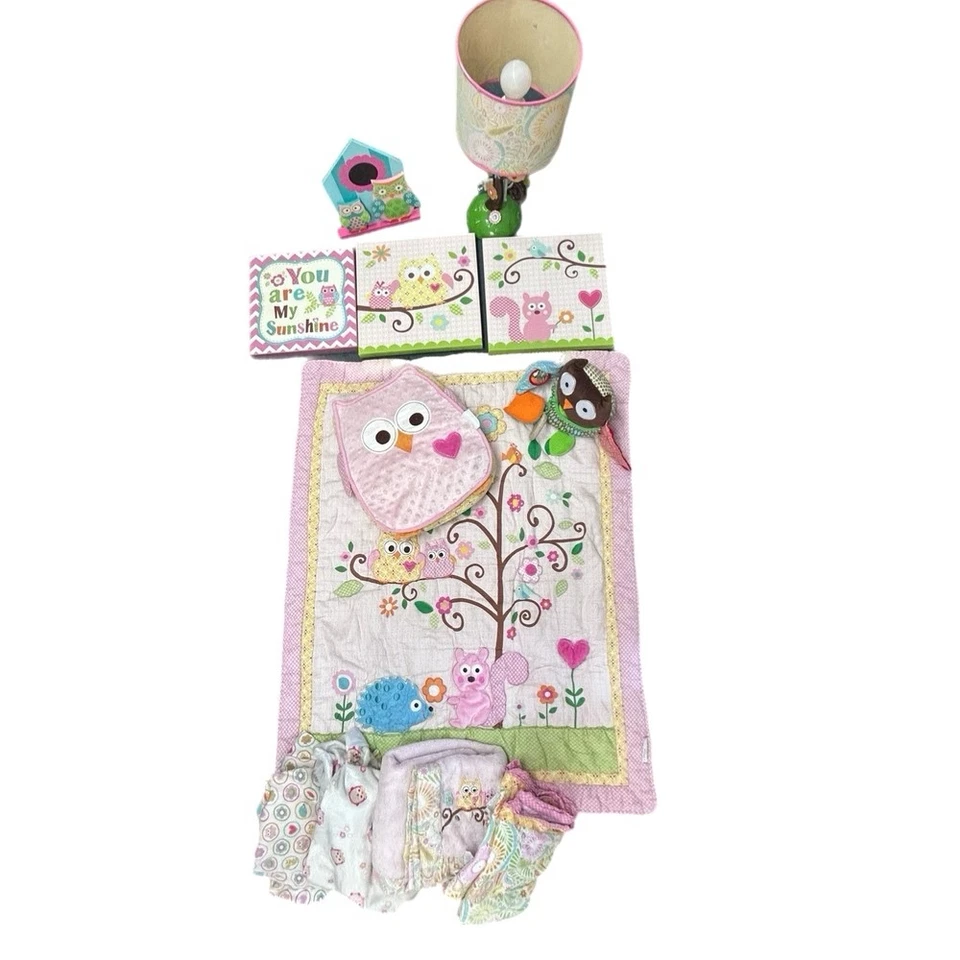 Juego de cama infantil Kidsline Dena Happy Owl 12 piezas impresión búho incluye lámpara Foto 1 de 4