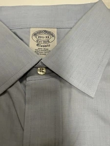 Camisa Brooks Brothers 15 1/2x33 Azul Abotonada Sin Hierro Ajuste Tradicional - Imagen 1 de 4